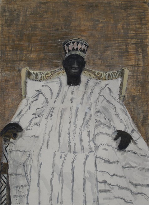 Mogho Naba Ban Oogo Bleistift und Gouache auf Papier 76 x 65 cm